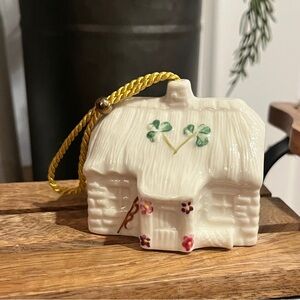 Belleek Claddagh Cottage Bell Ornament